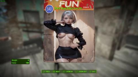 Fallout 4, mostly gameplay, with the occasional T&A