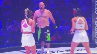 Two fit bitches try to fight a fat bloke.