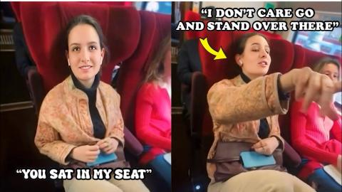 Man Confronts Entitled Woman Who REFUSES To Move From His Paid Seat