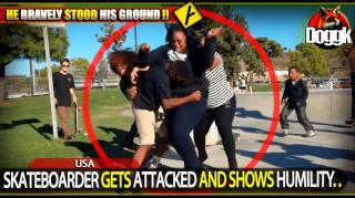 SKATEBOARDER GETS ATTACKED AND SHOWS HUMILITY.. (USA) >> MUST SEE !!