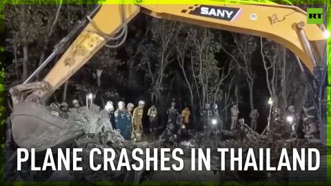 Rescuers work around the clock at site of plane crash in Thailand