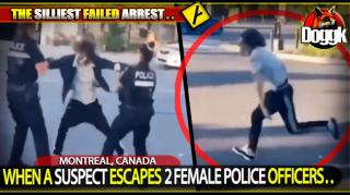 WHEN A SUSPECT ESCAPES 2 FEMALE OFFICERS.. (MONTREAL, CANADA) >> SILLIEST FAILED ARREST EVER !
