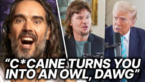 Watch Donald Trump Struggle to Hide His Laughter When Theo Von Says This