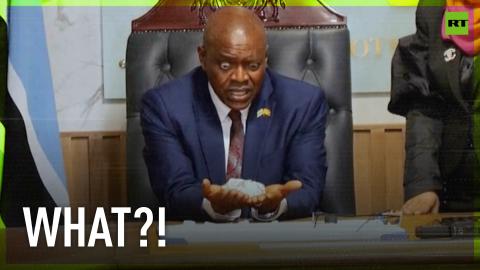 ‘What?!’ – Botswana President examines  2,492 carats diamond