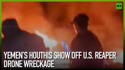 Yemen’s Houthis show off U.S. Reaper Drone wreckage
