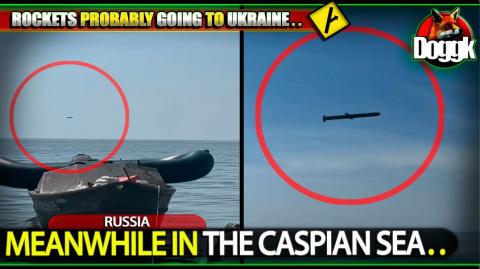 MEANWHILE IN THE CASPIAN SEA.. (RUSSIA) >> ROCKETS GOING TO UKRAINE !! SURREAL !!