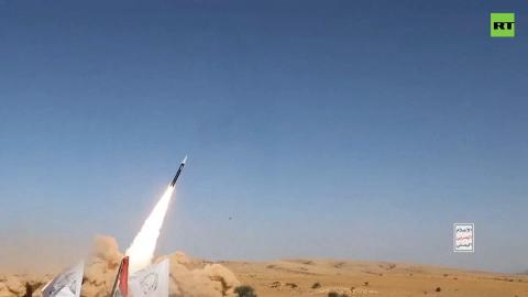 Moment of missile launch at Israel - Houthis