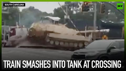 Train smashes into tank at crossing in South Carolina
