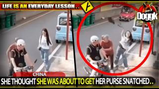 SHE THOUGHT SHE WAS ABOUT TO GET HER PURSE SNATCHED.. (CHINA) >> MUST SEE !! ^^