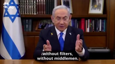 Bibi the FAKE jew criminal Bullshits and Lies as per usual