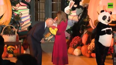 Biden BITES babies at White House Halloween party