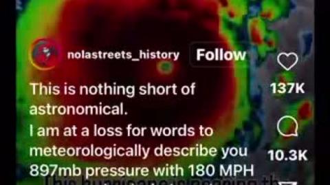 HURRICANE 🌀 MILTON is reaching the limit of what can be mathematically possible for a STORM