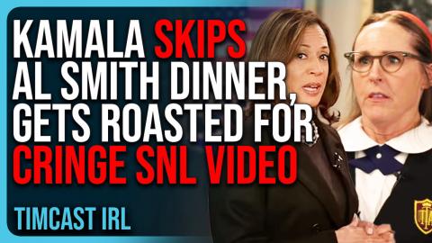 Kamala SKIPS Al Smith Dinner, Gets ROASTED For CRINGE SNL Video