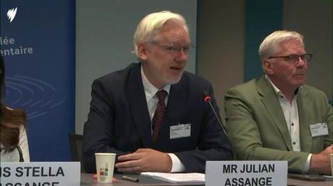 Julian Assange makes first public statement since prison release