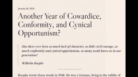 Another Year of Cowardice, Conformity, and Cynical Opportunism? (Jeffrey Nyquist)