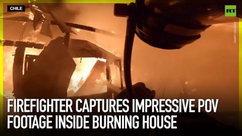 Firefighter captures impressive POV footage inside burning house