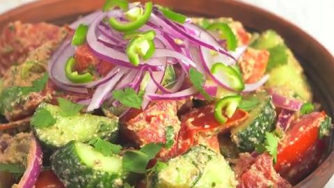 Georgian CUCUMBER TOMATO SALAD - Healthy and Easy
