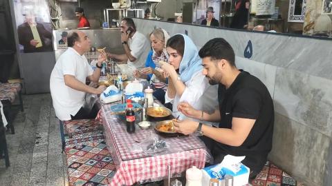 Eating in 100 years old Iranian traditional restaurant _ Abgoosht Dizi - The Food is Really Good!