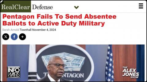 ELECTION TREASON: Pentagon Blocks Active Duty Military