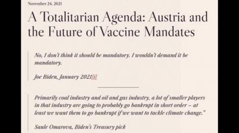 A Totalitarian Agenda Austria and the Future of Vaccine Mandates (Jeffrey Nyquist)