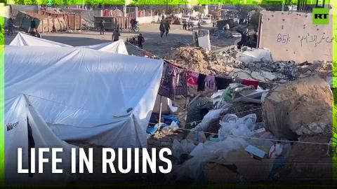 Trash and rubble: Displaced people of Gaza forced to live in dire conditions