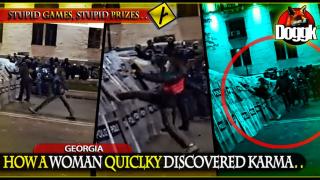 HOW A WOMAN QUICKLY DISCOVERED KARMA DURING A PROTEST.. (GEORGIA) >> EFFICIENT !!