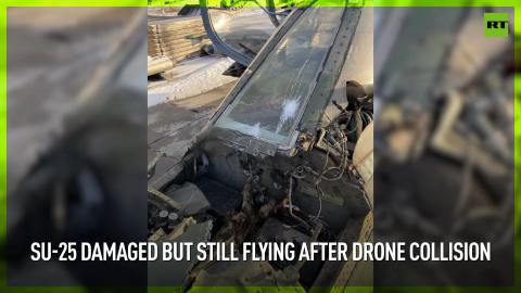 Su-25 damaged but still flying after drone collision