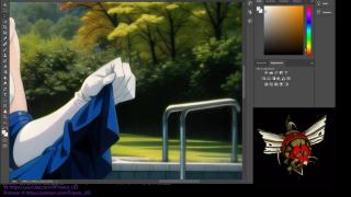 Applied somewhat advanced fix to an anime girl's hand again using photoshop