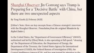 Jin Conrong says Trump is Preparing for a “Decisive Battle” with China (Tang Xiaofu & Nyquist)