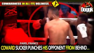 COWARD SUCKER PUNCHES HIS OPPONENT FROM BEHIND.. (PARIS, FRANCE) >> KARMA ^^