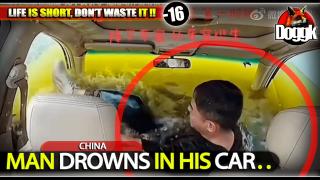 [+16] MAN DROWNS IN HIS CAR.. (CHINA) >> THE SAD END OF A FATHER..