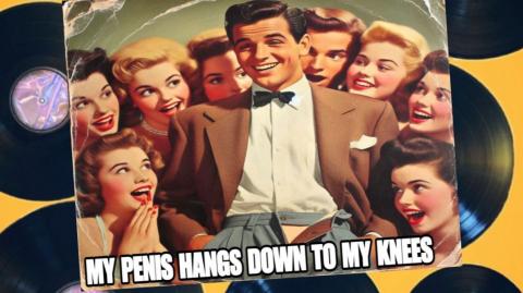 My Penis Hangs Down To My Knees, 1950s, Big Frankie Trunkman, AI