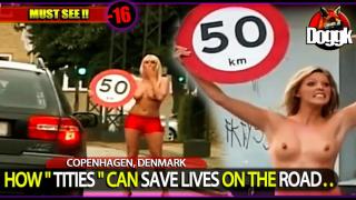 [+16] HOW " TITIES " CAN SAVE LIVES ON THE ROAD.. (COPENHAGEN, DENMARK) >> HAPPY FRIDAY ^^