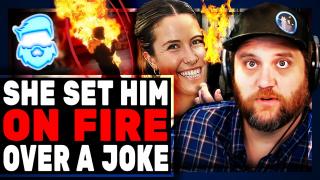 She SET HIM ON FIRE For Telling A JOKE & FEMINIST Judge Cries About Having To Jail Her!