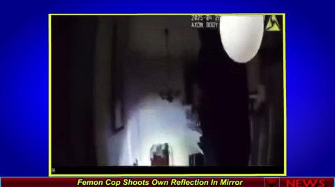 Femon Cop Shoots Own Reflection In Mirror