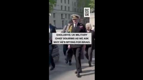 Britain’s Top Admiral gets confronted by a brave journalist about working with the Israeli military