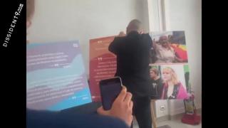 Polish MEP Grzegorz Braun destroyed exhibition promoting LGBTQ ideology in the Polish Parliament