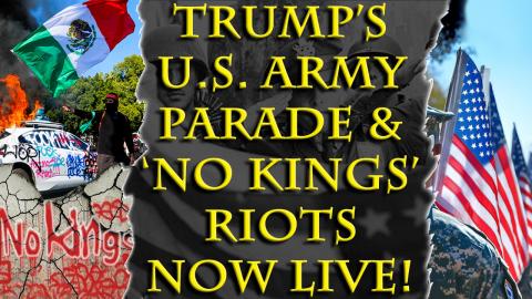 Trump's Army Celebration & America's Protests / Riots as darkness arrives