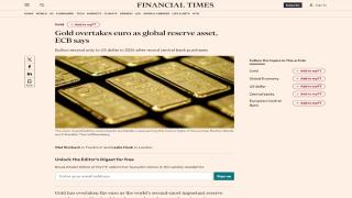 Gold overtakes euro as global reserve asset - it happened!