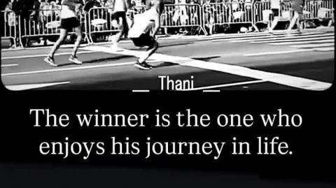 The winner enjoys his journey through life