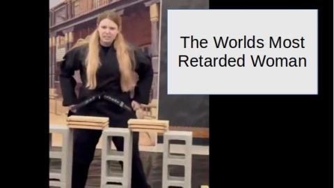 Woman dominates blackbelt Compton destroying balsa wood
