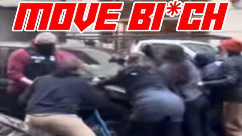 Terrorist Gets Tossed From ICE Van's Hood Almost Gets Legs Crushed