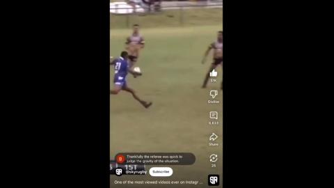 Fat Black does the most awesome Rugby tackle ever