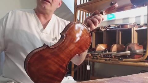 Wesley Baggett French Polishing a new violin