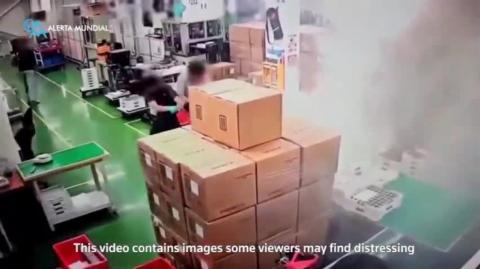 lithium batteries exploding at a battery plant