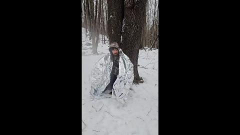 Pocket sized heated survival shelter - Wind Break, Insulation, Heating - I carry and use these things.