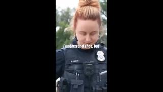 Female cop and the landmine