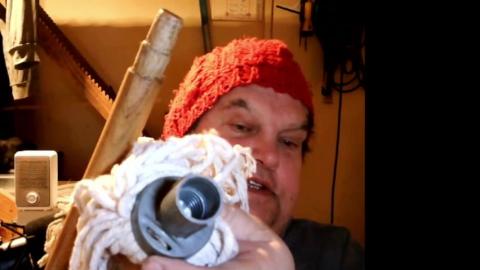 Adapting a REAL mop handle for a mop head - See Pinned Comment about preventing wood rot.