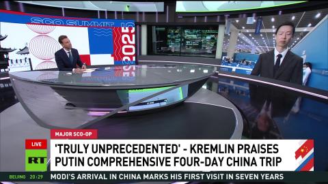 Xi Jinping welcomes Vladimir Putin in China for 25th SCO summit.
