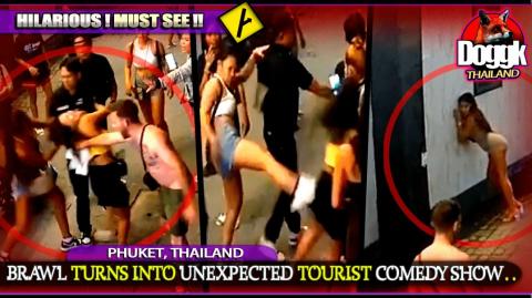 ▶ BRAWL TURNS INTO UNEXPECTED TOURIST COMEDY SHOW.. (PHUKET, THAILAND) >> FUNNY ! MUST SEE !! ^^